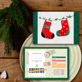 Retro Christmas Stocking Family Xmas Gift Coupon
