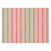 Retro Christmas Stripes Pattern Pink Red Green テーブルクロス (正面(横))