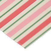 Retro Christmas Stripes Pattern Pink Red Green テーブルクロス (アングル)