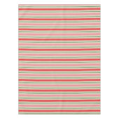 Retro Christmas Stripes Pattern Pink Red Green テーブルクロス (正面)