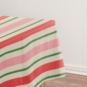 Retro Christmas Stripes Pattern Pink Red Green テーブルクロス (インサイチュ)