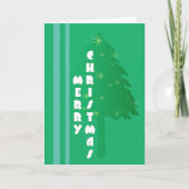 Retro Christmas Tree Design シーズンカード (正面)