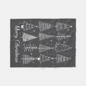 Retro Christmas Tree,funny Christmas Design Tee Wo フリースブランケット (正面(横))