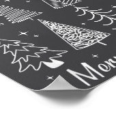 Retro Christmas Tree,funny Christmas Design Tee Wo ポスター (角)