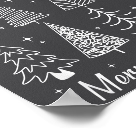 Retro Christmas Tree,funny Christmas Design Tee Wo ポスター (角)