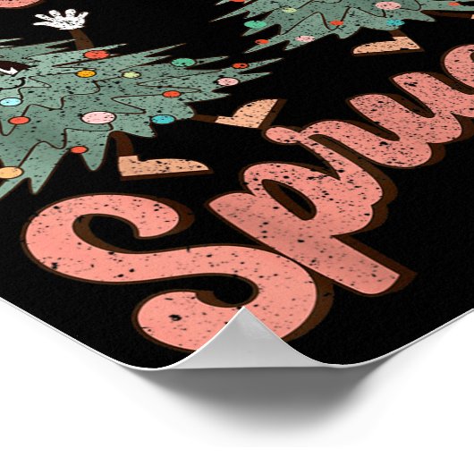 Retro Christmas Tree I Like Them Real Thick And Sp ポスター (角)