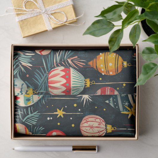 Retro Christmas Tree Ornaments 薄葉紙 (ギフト)