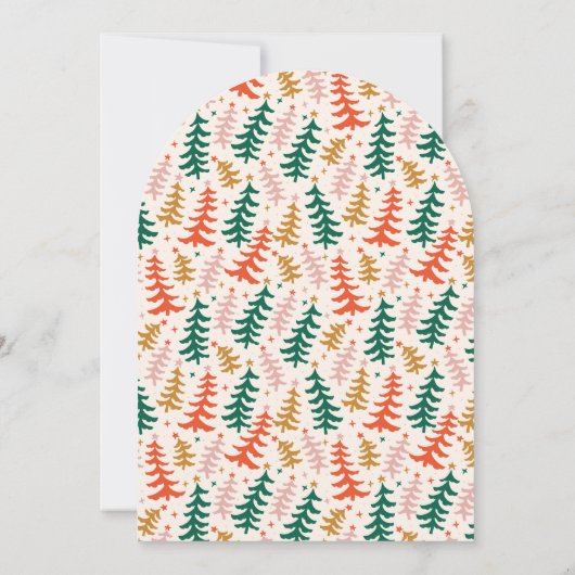 Retro Christmas Tree Party Arch Invitation 招待状 (裏面)