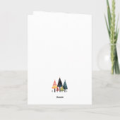 Retro Christmas Trees Pink Folded Holiday Card シーズンカード (裏面)