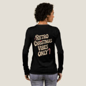 Retro Christmas Vibes Only Groovy Typography トライブレンドＴシャツ (背面全体)