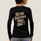 Retro Christmas Vibes Only Groovy Typography トライブレンドＴシャツ (背面)
