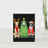 Retro Christmas Whippet Santa Reindeer Dog Lover カード (正面)