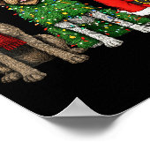 Retro Christmas Wirehaired Inting Griffon Santa Re ポスター (角)