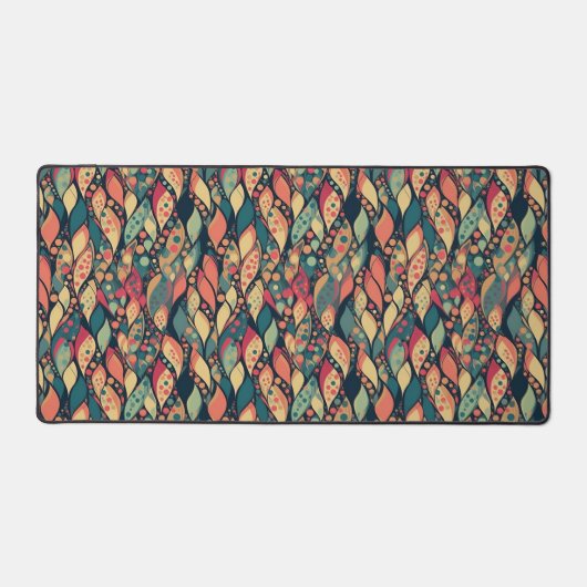 Retro Chromatic Leaf Cascade デスクマット (正面)