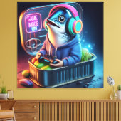 Retro Chunky Sardine Gamer Deep Sea Vibes Art キャンバスプリント (インサイチュ (リビング))