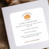 Retro Cinnamon Roll Logo Bakery Ingredient Product スクエアシール