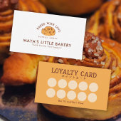Retro Cinnamon Roll Logo Bakery Loyalty Rewards 名刺