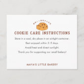Retro Cinnamon Roll Logo Cookie Care Instructions サンキューカード (正面)