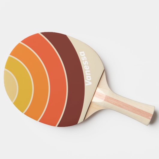 Retro Circle Stripe with Name 卓球ラケット (横)