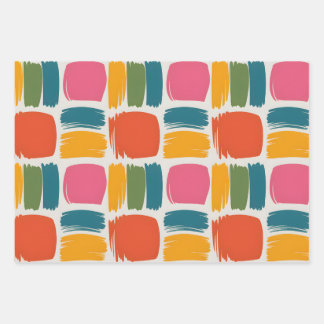 retro circle wrapping paper, 70s wrapping paper, m ラッピングペーパーシート