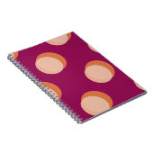 Retro Circles and Shadows Bold Pattern Purple ノートブック (右側)