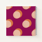 Retro Circles and Shadows Bold Pattern Purple ノートブック (裏面)