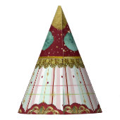 Retro Circus Carnival Hat - Teal Puff パーティーハット (裏面)