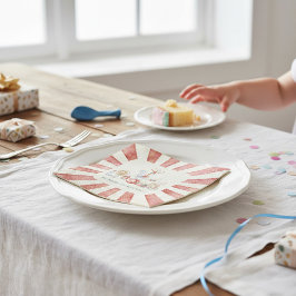 Retro Circus Theme Birthday Paper Napkins スタンダードカクテルナプキン