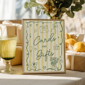 Retro citrus green hand drawn cards gift wedding ポスター
