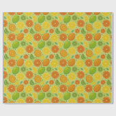 Retro Citrus Pop Art Gift Wrap ラッピングペーパー (フラット)