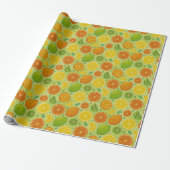 Retro Citrus Pop Art Gift Wrap ラッピングペーパー (アンロールド)