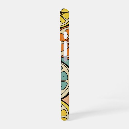 Retro Citrus Slice iPhone 16ケース (左側面)