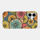 Retro Citrus Slice iPhone 16ケース (裏面横)