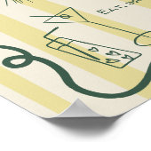 Retro Citrus Yellow Hand drawn Wedding Welcome ポスター (角)