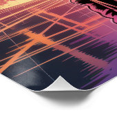 Retro City Night Poster – Vibrant Neon Hooded ポスター (コーナー)