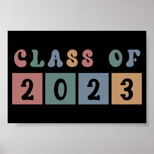 Retro Class of 2023 School College graduation Gift ポスター (正面)