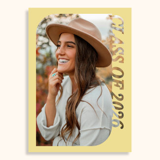 Retro Class Of 2026 Photo Minimalist Citrus 招待状