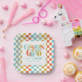 Retro Class of Congrats Graduation ペーパープレート (パーティー)