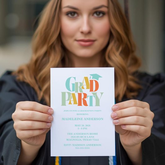 Retro Class of Congrats Graduation 招待状