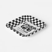 Retro Class of Congrats Graduation Black ペーパープレート (傾斜あり)