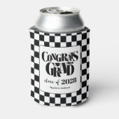 Retro Class of Congrats Graduation Black And White 缶クーラー (缶裏面)