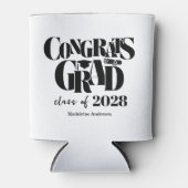 Retro Class of Congrats Graduation Black And White 缶クーラー (正面)