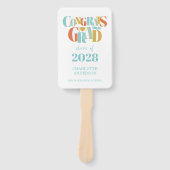 Retro Class of Congrats Graduation Photo  ハンドファン (正面)