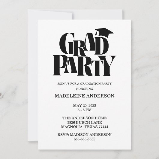 Retro Class of Congrats Graduation Photo 招待状 (正面)