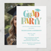 Retro Class of Congrats Graduation Photo 招待状 (正面/裏面)