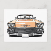 Retro Classic Convertible Front Pop Art ポストカード (正面)