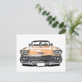 Retro Classic Convertible Front Pop Art ポストカード (スタンド正面)