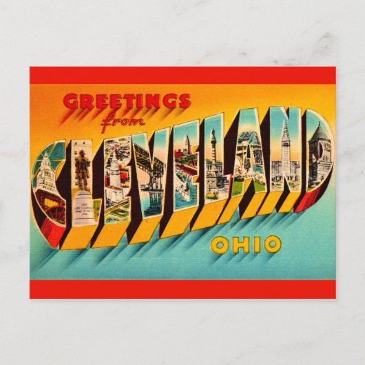Retro Cleveland Ohio Postcard ポストカード (正面)