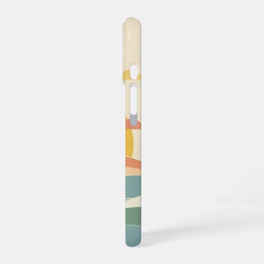 Retro Cloudy Sun iPhone 16ケース (左側面)