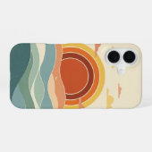 Retro Cloudy Sun iPhone 16ケース (裏面横)